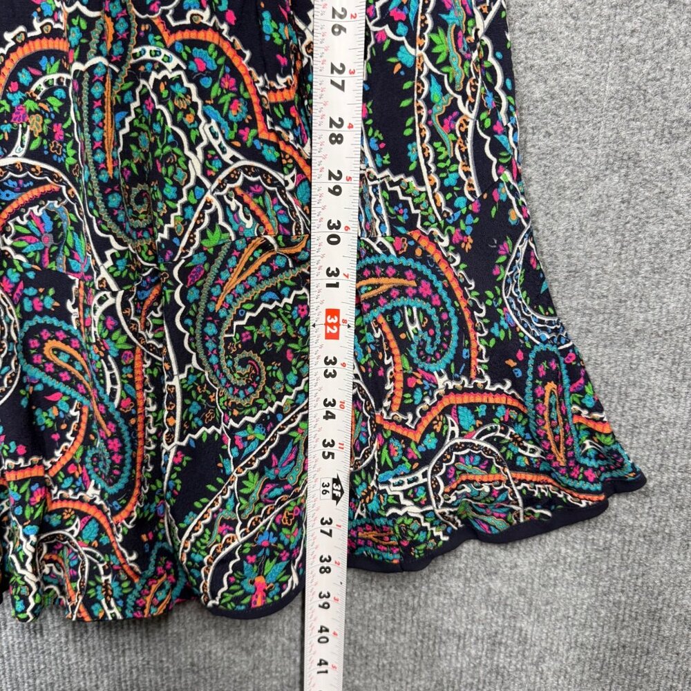 Maeve Anthropologie Boho Paisley Dress Flowy Long Sleeve Navy/Multicolor Size S - Picture 14 of 15